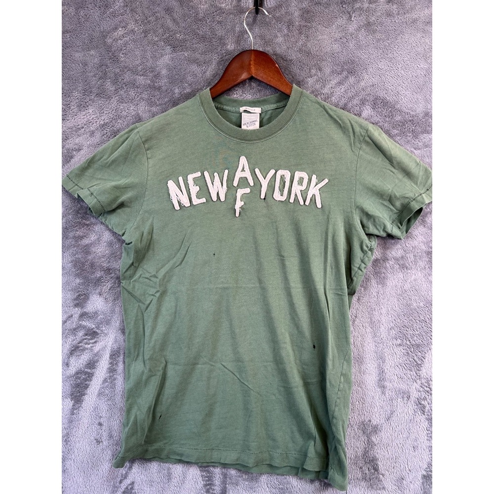 Vintage Y2K Abercrombie & Fitch Muscle Tee Mens Small Green Great Distressing